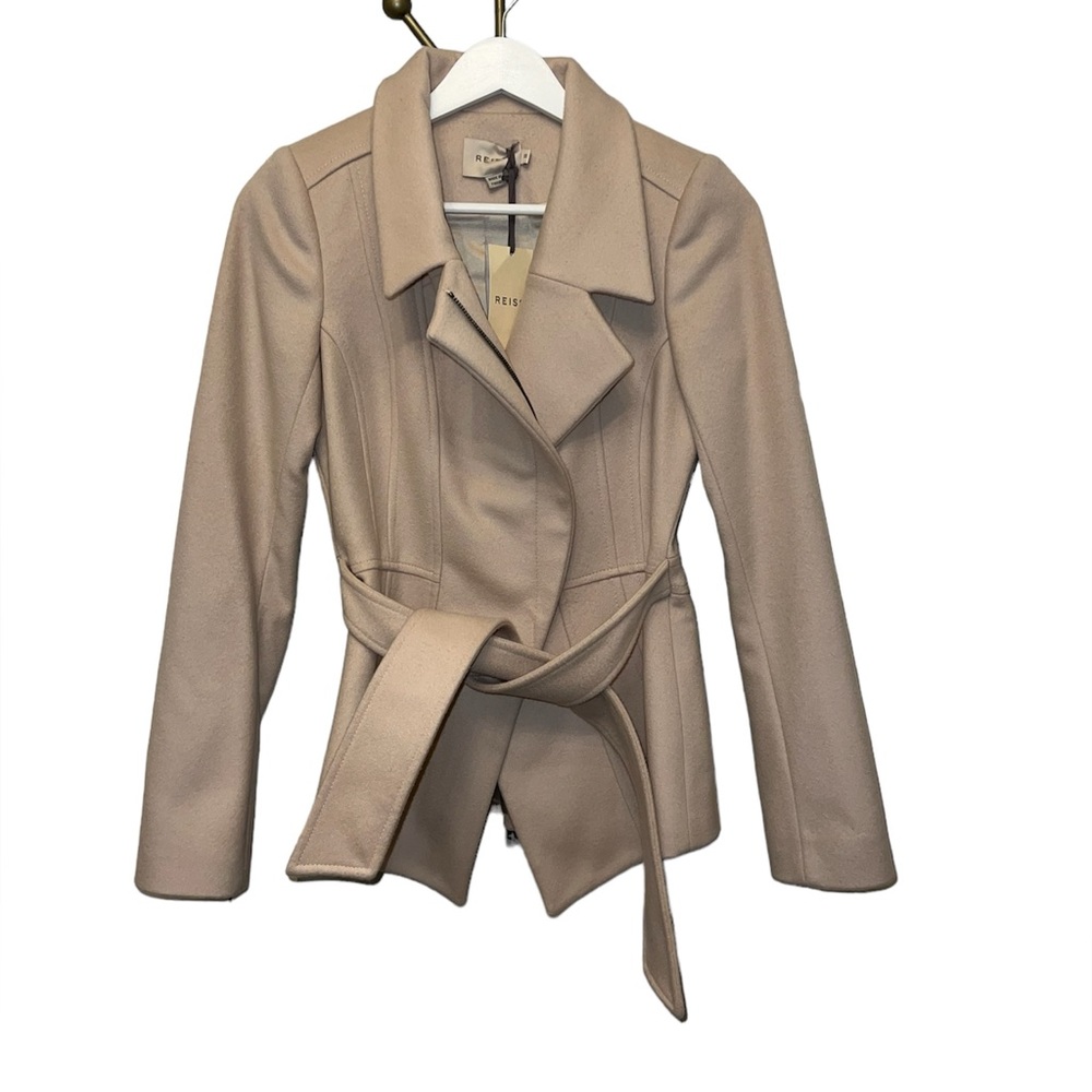 Reiss Light Belted Wool Jacket - Pink / Blush - NWT